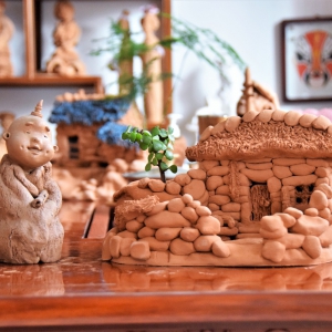 泥塑作品:房屋系列